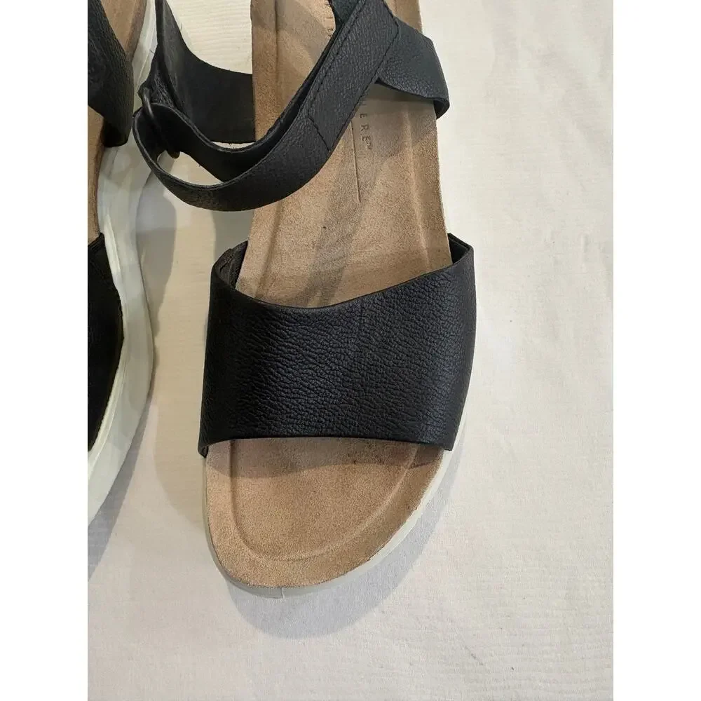 ECCO Flowt Wedge Leather Cork Corksphere Sandal Black Women's EU 40 US 9-9.5